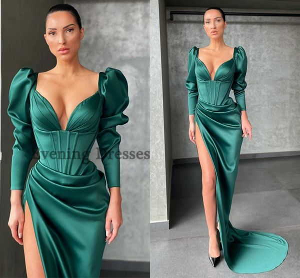 new green prom evening dresses sweetheart long sleeve high split party dress mermaid stain cocktail gowns saudi arabia robe de soiree 2022, Black;red
new green prom evening dresses sweetheart long sleeve high split party dress mermaid stain cocktail gowns saudi arabia robe de soiree 2022, Black;red