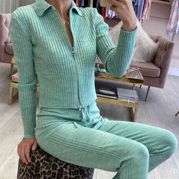 autumn winter women's fashion girly sense solid long-sleeved zipper sweater suit two piece set women conjuntos de mujer 210517, White
autumn winter women's fashion girly sense solid long-sleeved zipper sweater suit two piece set women conjuntos de mujer 210517, White