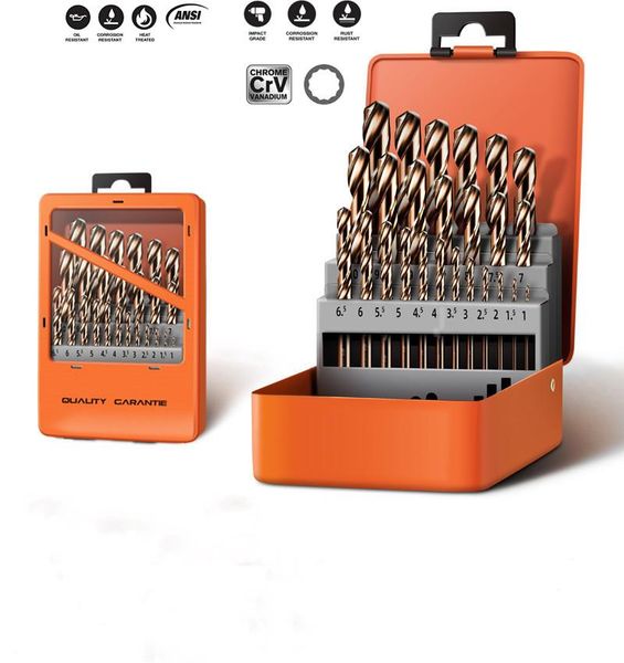 professional hand tool sets electric drill high speed steel bit set for hardened metal stainless cast iron woodwork plastic copper with gift
professional hand tool sets electric drill high speed steel bit set for hardened metal stainless cast iron woodwork plastic copper with gift
