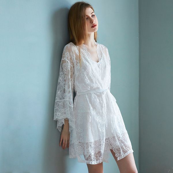 suspender ice lady nightgown two fun suit large casual lace pajamas, Black;white 
suspender ice lady nightgown two fun suit large casual lace pajamas, Black;white
