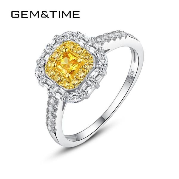 cluster rings gem&time elegant citrine square gemstone ring authentic sterling 925 silver for women jewelry gift anillos mujer sr0331, Golden;silver
cluster rings gem&time elegant citrine square gemstone ring authentic sterling 925 silver for women jewelry gift anillos mujer sr0331, Golden;silver