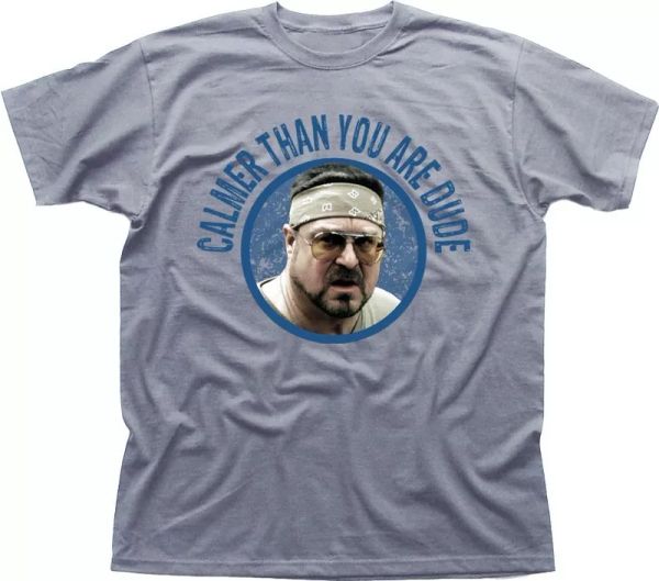 big lebowski walter sobchak calmer than you are dude grey t-shirt fn9439, White;black
big lebowski walter sobchak calmer than you are dude grey t-shirt fn9439, White;black