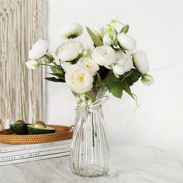 decorative flowers & wreaths home decor silk flores artificiales 5 big head and 4 bud fake bouquet wedding for decoration
decorative flowers & wreaths home decor silk flores artificiales 5 big head and 4 bud fake bouquet wedding for decoration