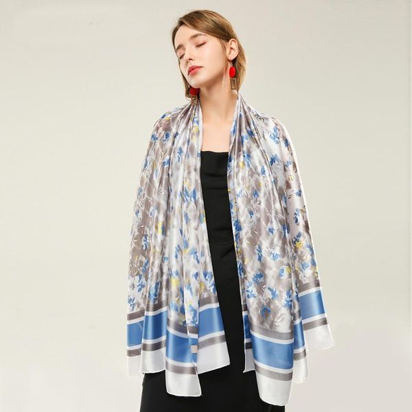 scarves 90x180cm polyester artificial silk satin flower pattern ethnic bohemian beach towel thin shawl scarf muslim hijab for women, Blue;gray
scarves 90x180cm polyester artificial silk satin flower pattern ethnic bohemian beach towel thin shawl scarf muslim hijab for women, Blue;gray