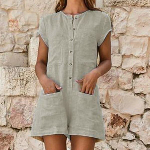 women's jumpsuits & rompers women casual cotton linen jumpsuit short sleeve buttoned pocketed overalls ladies loose playsuits plus size, Black;white
women's jumpsuits & rompers women casual cotton linen jumpsuit short sleeve buttoned pocketed overalls ladies loose playsuits plus size, Black;white