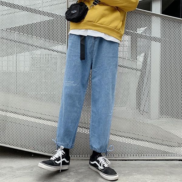 men's jeans straight loose bf korean style trendy ankle length pants ins wide leg hip hop dad chic, Blue
men's jeans straight loose bf korean style trendy ankle length pants ins wide leg hip hop dad chic, Blue