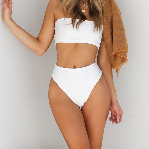 women's swimwear women solid bikini set high waist tube bikinis bathing suit female swimsuit beachwear biquini mujer, White;black
women's swimwear women solid bikini set high waist tube bikinis bathing suit female swimsuit beachwear biquini mujer, White;black
