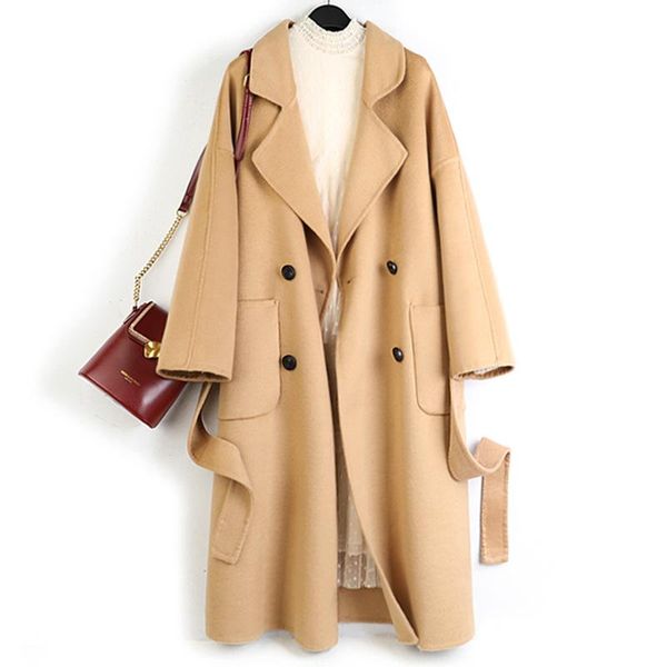 women's wool & blends breasted 2021 winter double long coat adjustable waist pockets ropa de invierno para mujer women coats, Black
women's wool & blends breasted 2021 winter double long coat adjustable waist pockets ropa de invierno para mujer women coats, Black