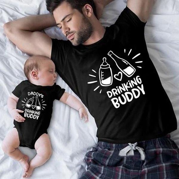 family matching outfits drinking buddy and daddy's father kid baby clothes cotton casual look daddy son tshirt, Blue
family matching outfits drinking buddy and daddy's father kid baby clothes cotton casual look daddy son tshirt, Blue