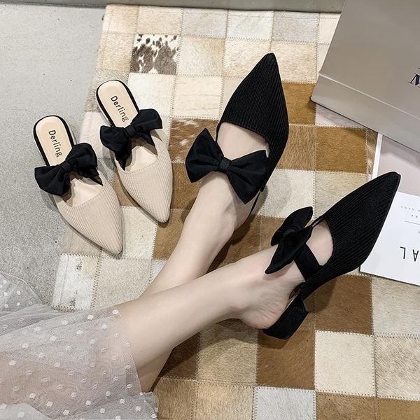 pointed toe slippers casual low flat shoes female slides butterfly-knot loafers slipers women soft luxury cover 2021 fabric pu, Black
pointed toe slippers casual low flat shoes female slides butterfly-knot loafers slipers women soft luxury cover 2021 fabric pu, Black