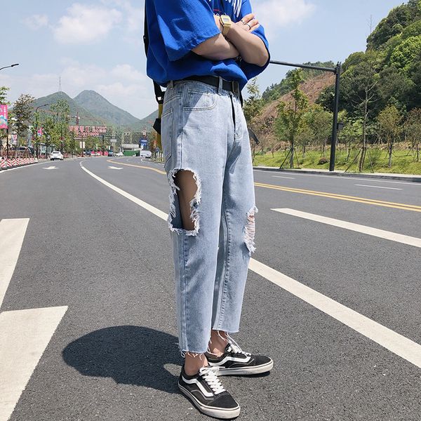 torn ripped jeans mens fashion washed retro casual hole jeans pants men streetwear wild loose hip hop denim trousers mens, Blue
torn ripped jeans mens fashion washed retro casual hole jeans pants men streetwear wild loose hip hop denim trousers mens, Blue