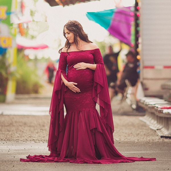 mermaid maternity pgraphy props dresses lace long pregnancy dress ruffles pregnant women maxi maternity gown for p shoot, Black;gray
mermaid maternity pgraphy props dresses lace long pregnancy dress ruffles pregnant women maxi maternity gown for p shoot, Black;gray
