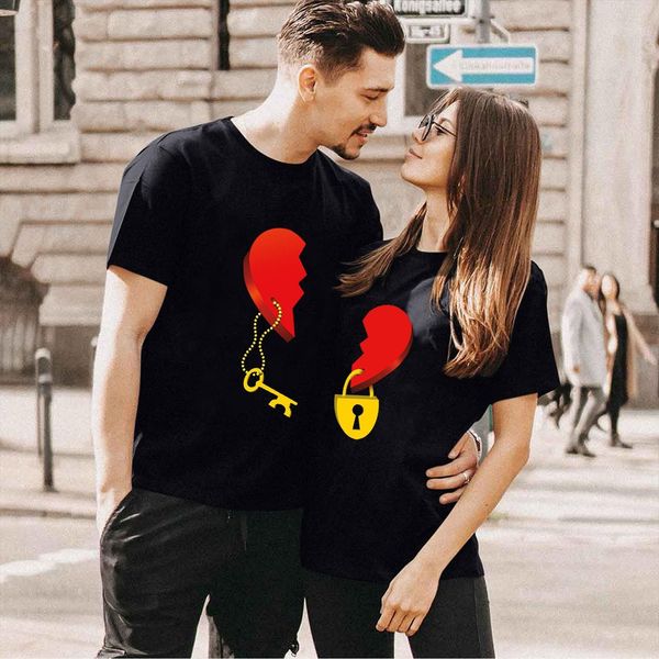couple men and lovers t shirt key print short sleeve sweet graphic tees casual streetwear valentines clothes, White;black
couple men and lovers t shirt key print short sleeve sweet graphic tees casual streetwear valentines clothes, White;black