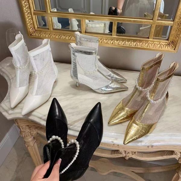 boots 2021 summer pointed toe ankle mesh ladies short thin low heeled white/black/silver/gold pearl chain
boots 2021 summer pointed toe ankle mesh ladies short thin low heeled white/black/silver/gold pearl chain