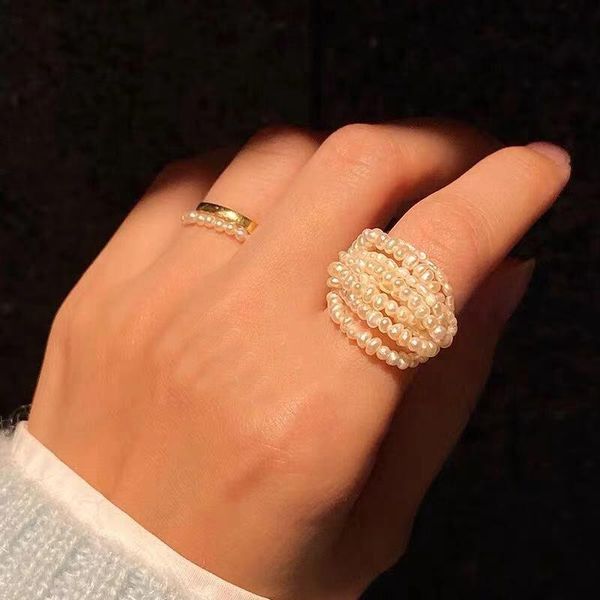 korean fashion elegant handmade multilayer simulated pearl rings for women girl hands jewelry cluster, Golden;silver
korean fashion elegant handmade multilayer simulated pearl rings for women girl hands jewelry cluster, Golden;silver