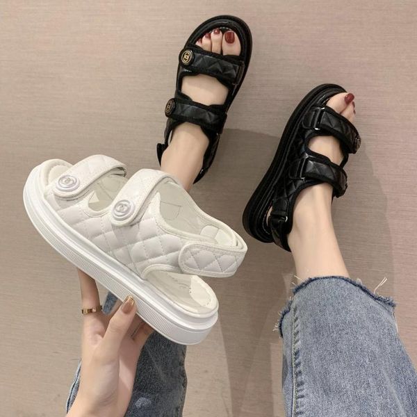 sandals sports women ins summer student female women's casual shoes designer thick flat, Black
sandals sports women ins summer student female women's casual shoes designer thick flat, Black