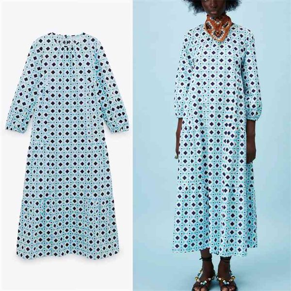 blue print long summer dress women o neck loose vintage party es woman chic back opening flounce hem elegant 210524, Black;gray
blue print long summer dress women o neck loose vintage party es woman chic back opening flounce hem elegant 210524, Black;gray
