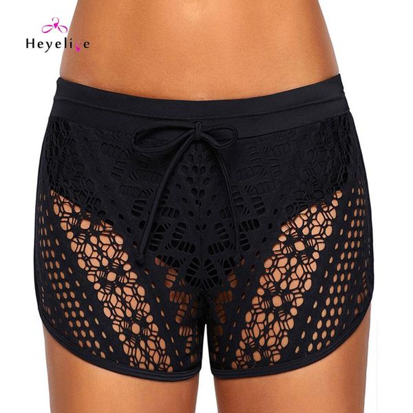 women's swimwear lace swim trunks mid waist boxer hollow sperated bottom crochet trunk, White;black
women's swimwear lace swim trunks mid waist boxer hollow sperated bottom crochet trunk, White;black
