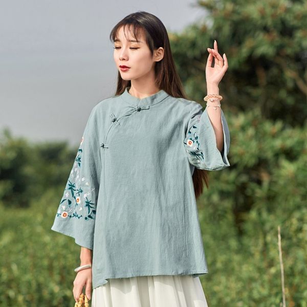 traditional women chinese style cotton linen shirt blouses 2021 vintage retro ethnic fairy embroidery casual hanfu 11547, Red
traditional women chinese style cotton linen shirt blouses 2021 vintage retro ethnic fairy embroidery casual hanfu 11547, Red