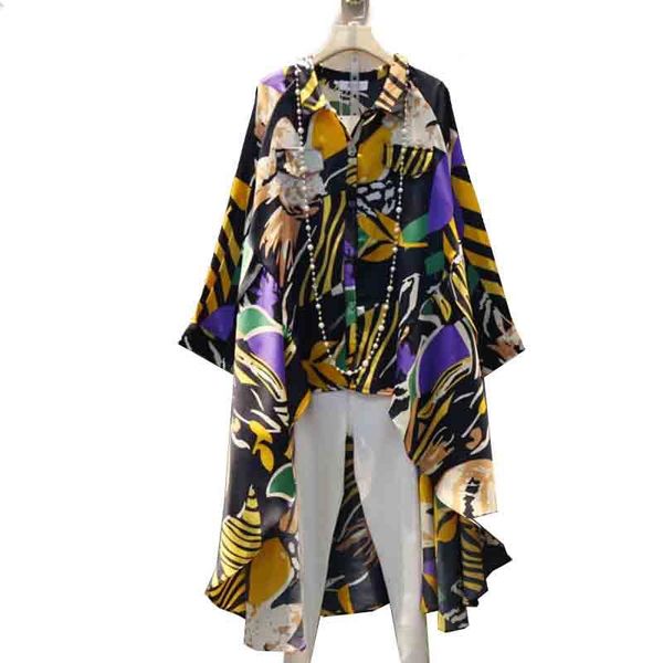women's blouses & shirts qing mo spring women vintage blouse 2021 flower printed female irregular big size zqy3029, White
women's blouses & shirts qing mo spring women vintage blouse 2021 flower printed female irregular big size zqy3029, White