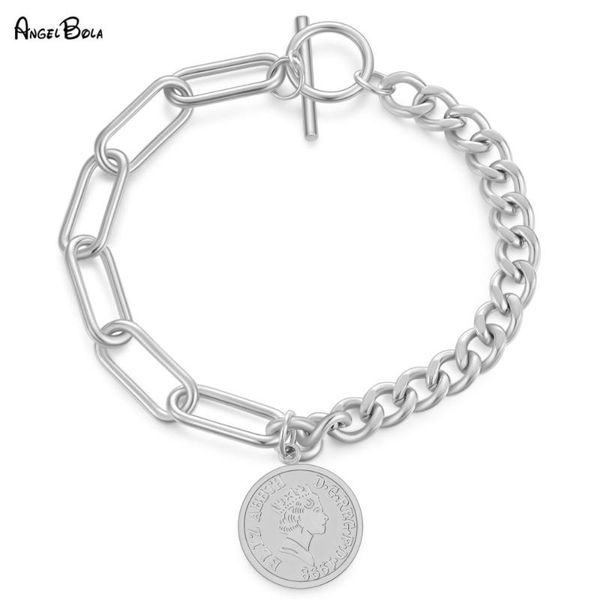 fashion rose gold color stainless steel bracelets for women 2021 coin charm link chain men bracelet fine jewelry gift party wear link,, Black
fashion rose gold color stainless steel bracelets for women 2021 coin charm link chain men bracelet fine jewelry gift party wear link,, Black