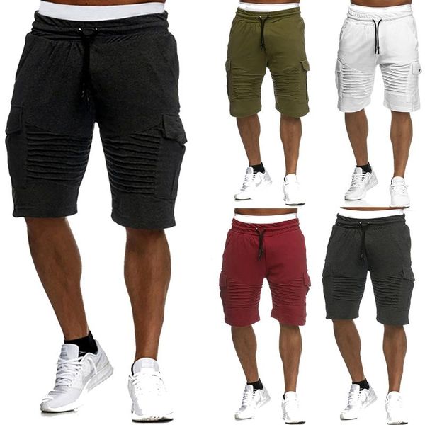 men's shorts loose outdoor pleated solid fitness sports five-point multi-pocket summer cropped trousers pantacourt homme été 00, White;black
men's shorts loose outdoor pleated solid fitness sports five-point multi-pocket summer cropped trousers pantacourt homme été 00, White;black