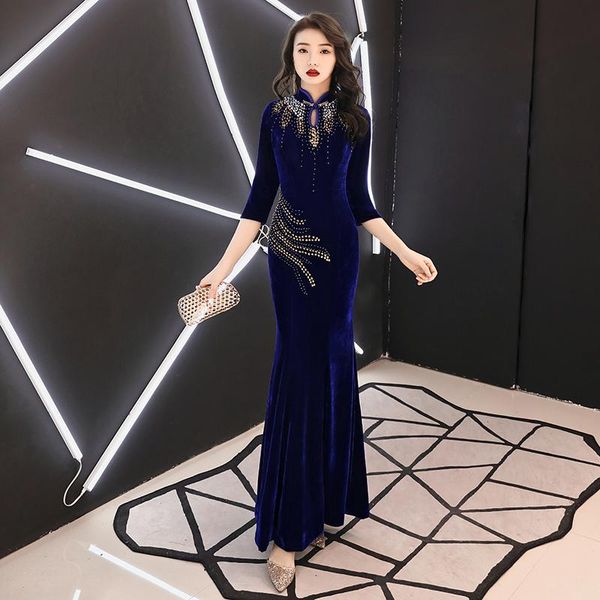 ethnic clothing velvet half sleeve qipao elegant evening party dress mandarin collar chinese style cheongsam maxi bling sequins vestido, Red
ethnic clothing velvet half sleeve qipao elegant evening party dress mandarin collar chinese style cheongsam maxi bling sequins vestido, Red