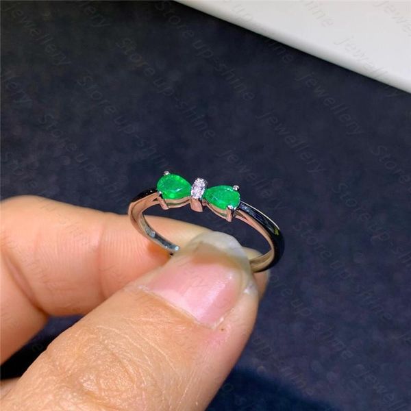 women's ring natural emerald 925 silver simple design fresh and lovely style cluster rings, Golden;silver
women's ring natural emerald 925 silver simple design fresh and lovely style cluster rings, Golden;silver