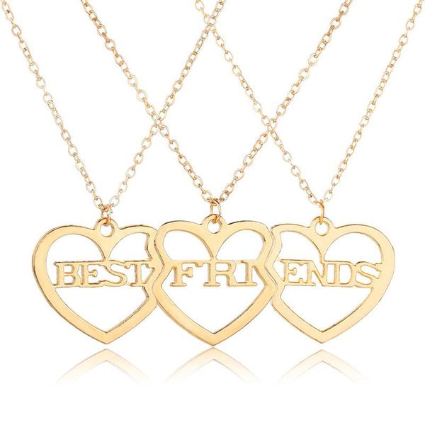 pendant necklaces 3pcs/set friend forever necklace hollow heart choker bff friendship jewelry for christmas gift colar, Silver
pendant necklaces 3pcs/set friend forever necklace hollow heart choker bff friendship jewelry for christmas gift colar, Silver