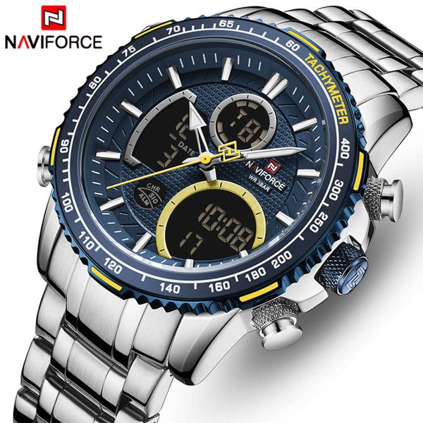 naviforce men watches luxury brand large iron curtain sports people chronograph quartz date men's clock relogio, Slivery;brown
naviforce men watches luxury brand large iron curtain sports people chronograph quartz date men's clock relogio, Slivery;brown