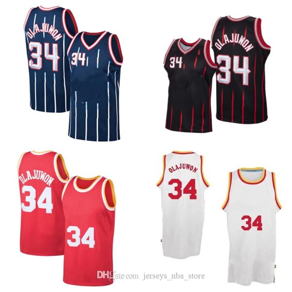 basketball jersey34 hakeem olajuwon, Black;red