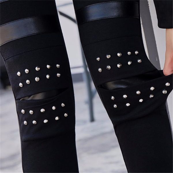 women's pants & capris women casual female hole leggings slim black trousers lace up punk style 2021, Black;white
women's pants & capris women casual female hole leggings slim black trousers lace up punk style 2021, Black;white