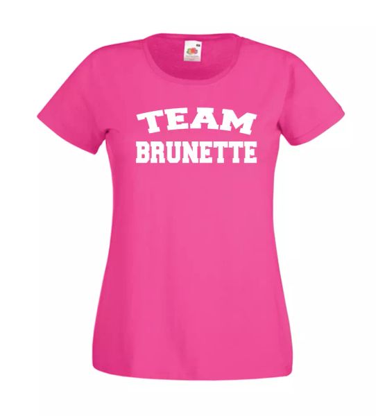 team brunette funny custom t-shirt gift birthday christmas, White;black 
team brunette funny custom t-shirt gift birthday christmas, White;black