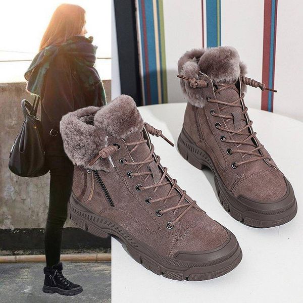 boots women snow beige plush warm fur causal shoes sneakers ankle booties platform thick sole lace up winter, Black
boots women snow beige plush warm fur causal shoes sneakers ankle booties platform thick sole lace up winter, Black