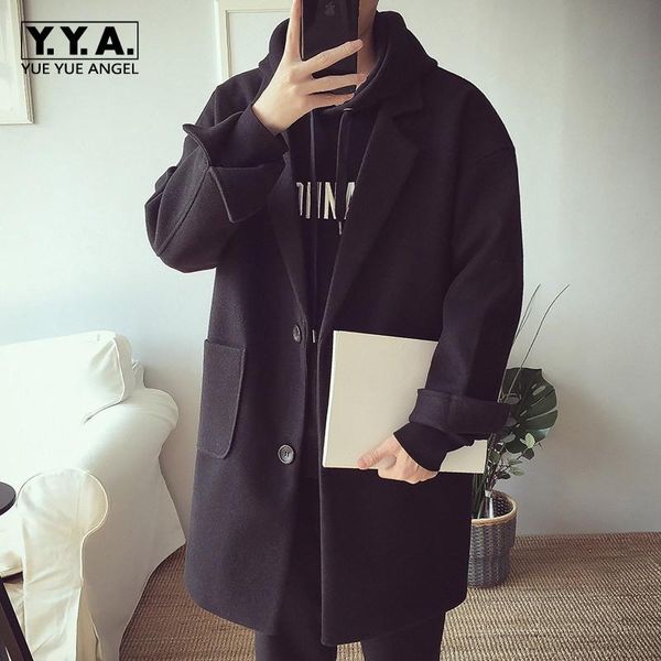 korean oversize long coat for men wool blends casaco masculino winter warm mens overcoat lapel collar single breasted trench men's &, Black
korean oversize long coat for men wool blends casaco masculino winter warm mens overcoat lapel collar single breasted trench men's &, Black