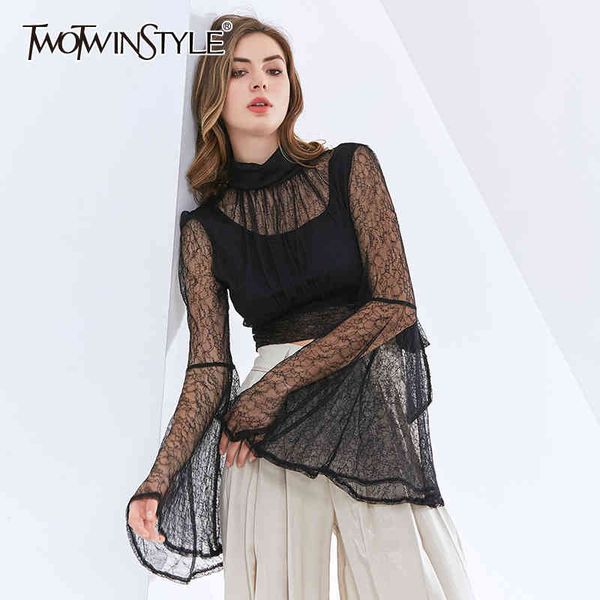 perspective shirts for women stand collar flare long sleeve patchwork lace designer short blouses female tide 210423, White
perspective shirts for women stand collar flare long sleeve patchwork lace designer short blouses female tide 210423, White