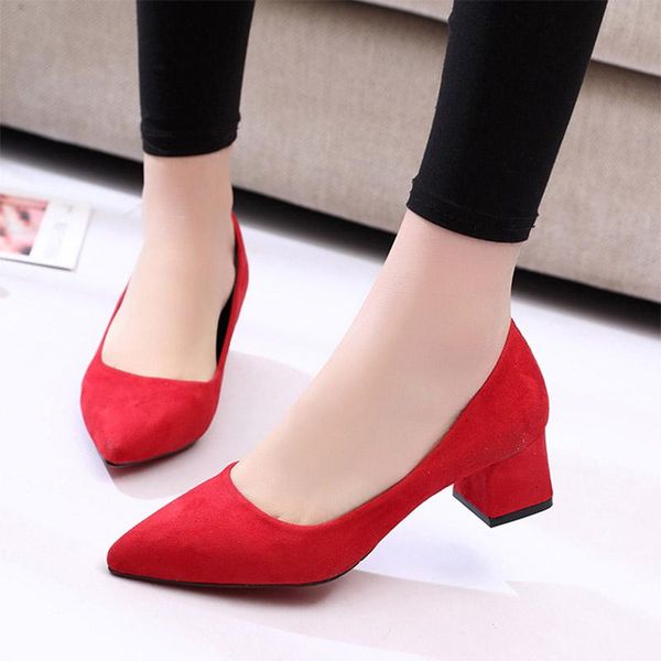dress shoes spring ol office lady woman low heels faux suede shallow ladies chunky pumps zapatos mujer n7703g, Black
dress shoes spring ol office lady woman low heels faux suede shallow ladies chunky pumps zapatos mujer n7703g, Black