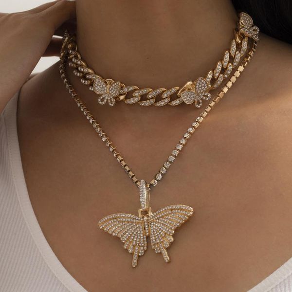 chokers iced out miami cuban link chain butterfly pendant necklace for women full crystal chunky necklaces female hip hop party jewelry, Golden;silver
chokers iced out miami cuban link chain butterfly pendant necklace for women full crystal chunky necklaces female hip hop party jewelry, Golden;silver
