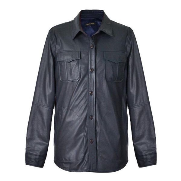 men's leather & faux 2021 blue men slim fit single breasted large size xxxl genuine thin sheepskin russian spring casual natural shirt, Black
men's leather & faux 2021 blue men slim fit single breasted large size xxxl genuine thin sheepskin russian spring casual natural shirt, Black