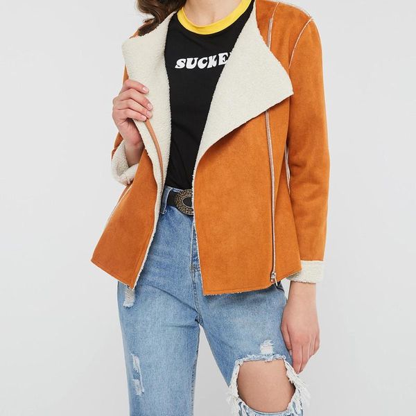 women's jackets fashion suede jacket women lapel thick artificial leather thin plush zipper street warm casual coat, Black;brown
women's jackets fashion suede jacket women lapel thick artificial leather thin plush zipper street warm casual coat, Black;brown