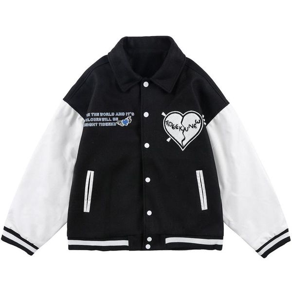 men's jackets japanese streetwear baseball jacket men women broken heart embroidery college varsity retro bomber fashion oversized coat, Black;brown
men's jackets japanese streetwear baseball jacket men women broken heart embroidery college varsity retro bomber fashion oversized coat, Black;brown