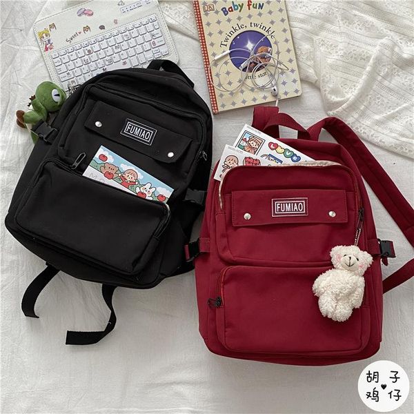 harajuku retro tooling backpack korea simple wild pure color high school male and female student bag
harajuku retro tooling backpack korea simple wild pure color high school male and female student bag