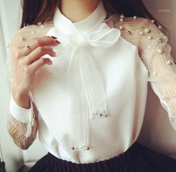 women's blouses & shirts spring elegant organza bow of pearl white blouse casual fashion shirt chiffon women blusas femininas
women's blouses & shirts spring elegant organza bow of pearl white blouse casual fashion shirt chiffon women blusas femininas