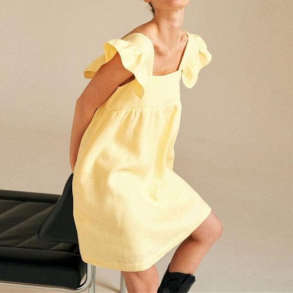 casual dresses dihope square collar butterfly sleeve mini sweet dress woman backless high waist loose linen solid 2021 summer, Black;gray
casual dresses dihope square collar butterfly sleeve mini sweet dress woman backless high waist loose linen solid 2021 summer, Black;gray