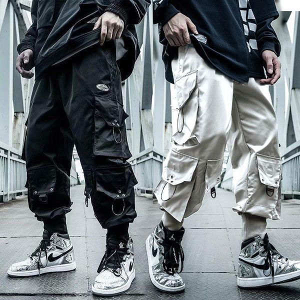 men's pants feature style paratrooper big man loose hip hop leggings multi-pocket cargo, Black
men's pants feature style paratrooper big man loose hip hop leggings multi-pocket cargo, Black