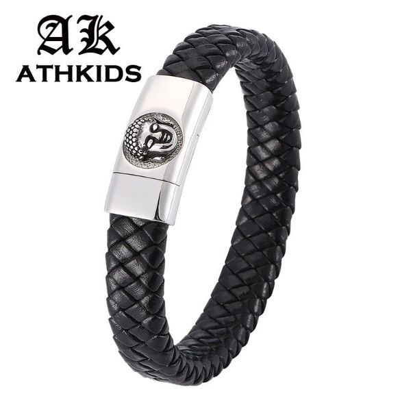 charm bracelets buddha head men jewelry black leather stainless steel clasps bracelet male religion pd0315, Golden;silver
charm bracelets buddha head men jewelry black leather stainless steel clasps bracelet male religion pd0315, Golden;silver