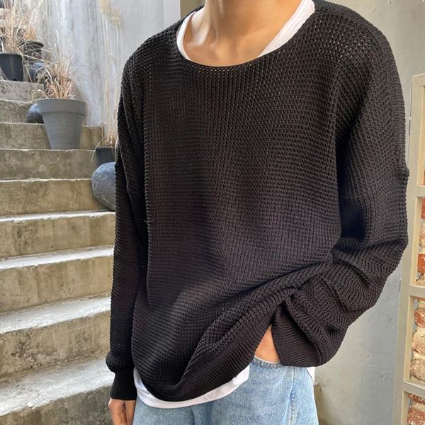 men's sweaters wear sweater autumn and winter loose all-match korean style vintage oversize kintted couples round collar pullover, White;black
men's sweaters wear sweater autumn and winter loose all-match korean style vintage oversize kintted couples round collar pullover, White;black