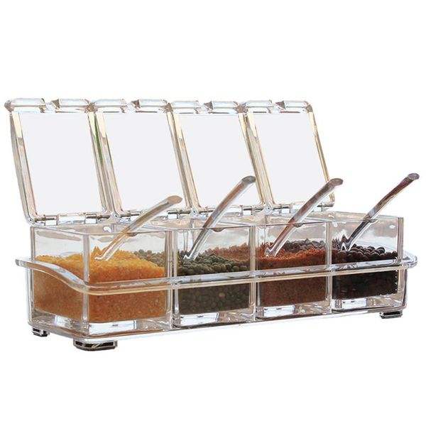 grid seasoning box set kitchen crystal transparent jar salt sugar spoon condiment storage container bottles & jars
grid seasoning box set kitchen crystal transparent jar salt sugar spoon condiment storage container bottles & jars