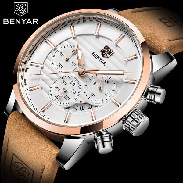 wristwatches fashion analog leather strap mens waterproof watches clock 2021 benyar luxury men chronograph quartz watch relogio masculino, Slivery;brown
wristwatches fashion analog leather strap mens waterproof watches clock 2021 benyar luxury men chronograph quartz watch relogio masculino, Slivery;brown