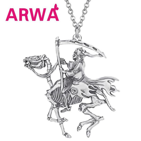 pendant necklaces arwa halloween alloy antique gold plated grim reaper necklace long skeleton jewelry for women girls fashion party gift, Silver
pendant necklaces arwa halloween alloy antique gold plated grim reaper necklace long skeleton jewelry for women girls fashion party gift, Silver